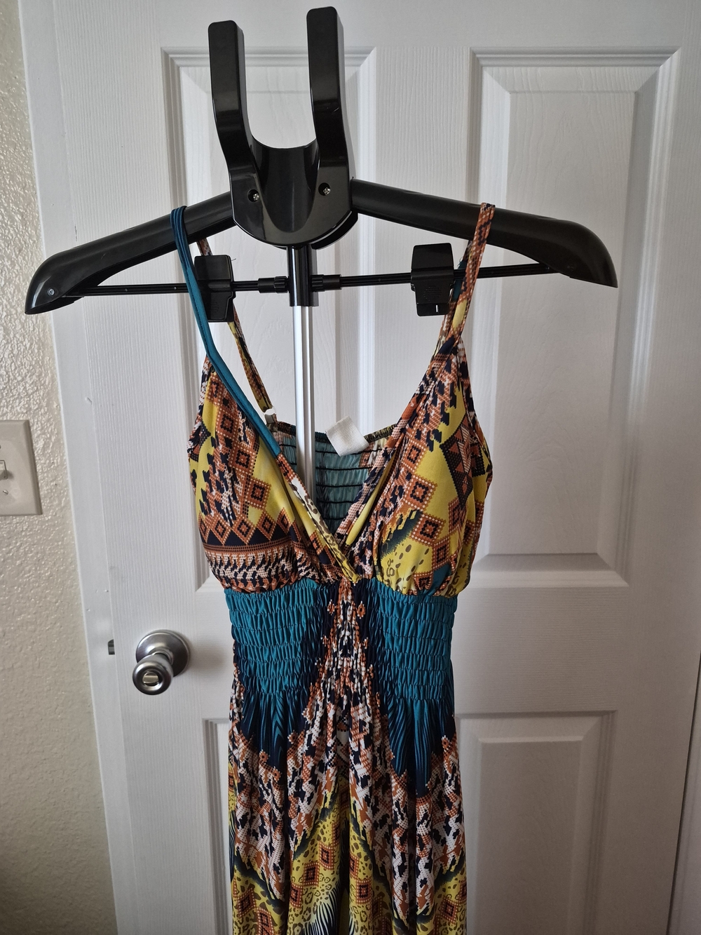 Tropiko Teal and Yellow Printed Maxi Dress - Picture 5 of 6